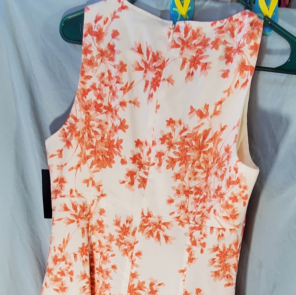 Tommy Hilfiger White and Orange Floral Dress Size 6 - Picture 5 of 11